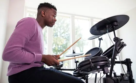 man playing the drums