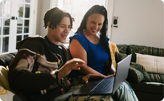 Student with his mother